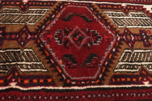 Vintage Red Tribal 2'4X4 Meshkin Persian Rug