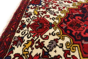 Vintage Cream Geometric 2'5X3'2 Heriz Persian Rug