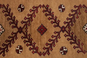 Vintage Khaki Tribal 2'4X3'8 Shiraz Persian Rug