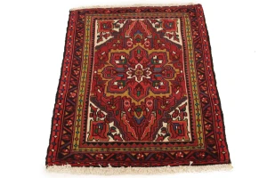Vintage Floral Red 2'6X3'2 Goravan Heriz Persian Rug