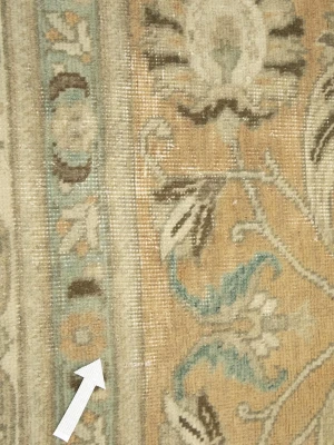 Semi Antique Muted Floral 8X12 Distressed Vintage Oriental Rug