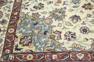 Vintage Cream Traditional 9X12 Isfahan Persian Rug