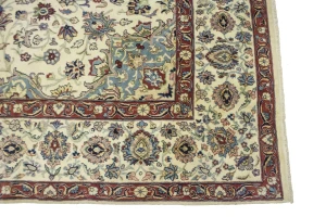 Vintage Cream Traditional 9X12 Isfahan Persian Rug
