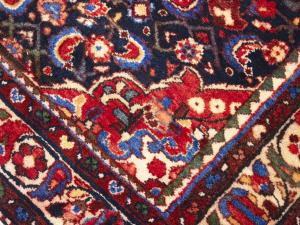 Vintage Purple-navy Floral Tribal 4X10 Hamedan Persian Runner Rug