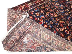 Vintage Purple-navy Floral Tribal 4X10 Hamedan Persian Runner Rug