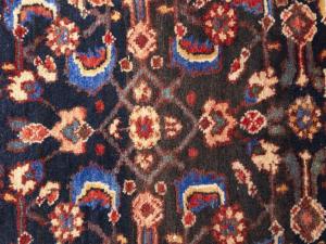 Vintage Purple-navy Floral Tribal 4X10 Hamedan Persian Runner Rug