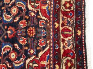 Vintage Purple-navy Floral Tribal 4X10 Hamedan Persian Runner Rug