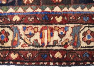 Vintage Purple-navy Floral Tribal 4X10 Hamedan Persian Runner Rug