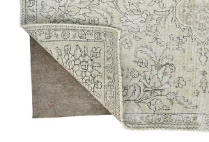 Antique Muted Beige Floral 5X7'5 Distressed Vintage Oriental Rug