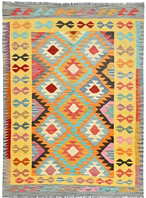 Multicolored Geometric Reversible 5X7 Kilim Oriental Rug