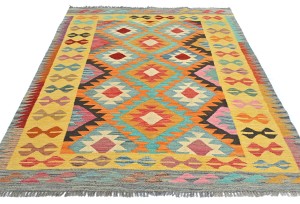 Multicolored Geometric Reversible 5X7 Kilim Oriental Rug