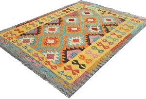 Multicolored Geometric Reversible 5X7 Kilim Oriental Rug