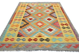 Multicolored Geometric Reversible 5X7 Kilim Oriental Rug