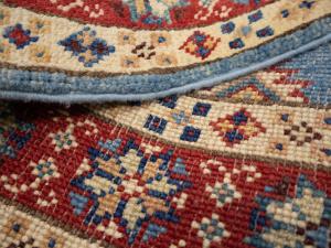 Blue Tribal Geometric 3X21 Kazak Oriental Runner Rug