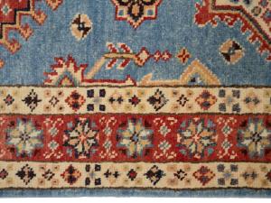 Blue Tribal Geometric 3X21 Kazak Oriental Runner Rug