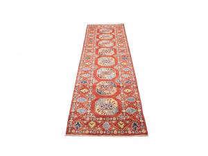 Red Tribal Geometric 3X10 Kazak Oriental Runner Rug
