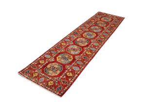 Red Tribal Geometric 3X10 Kazak Oriental Runner Rug
