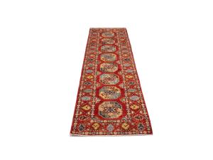 Red Tribal Geometric 3X10 Kazak Oriental Runner Rug