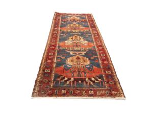 Semi Antique Plum Tribal 4X10 Meshkin Persian Runner Rug