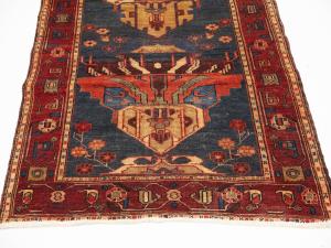Semi Antique Plum Tribal 4X10 Meshkin Persian Runner Rug
