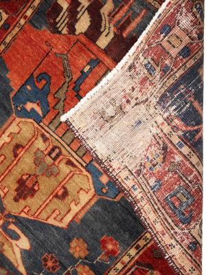 Semi Antique Plum Tribal 4X10 Meshkin Persian Runner Rug