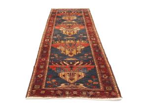 Semi Antique Plum Tribal 4X10 Meshkin Persian Runner Rug