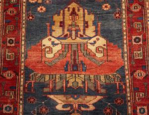 Semi Antique Plum Tribal 4X10 Meshkin Persian Runner Rug