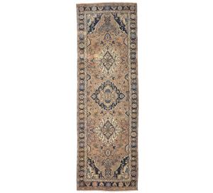 Semi Antique Rusty Beige Tribal 4X11 Hamedan Persian Runner Rug