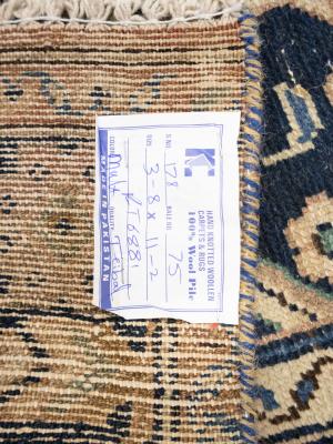 Semi Antique Rusty Beige Tribal 4X11 Hamedan Persian Runner Rug