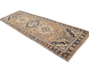 Semi Antique Rusty Beige Tribal 4X11 Hamedan Persian Runner Rug