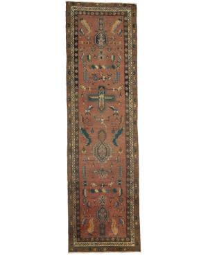 Semi Antique Rusty Red Tribal 3X12 Meshkin Persian Runner Rug