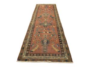 Semi Antique Rusty Red Tribal 3X12 Meshkin Persian Runner Rug