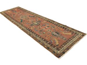 Semi Antique Rusty Red Tribal 3X12 Meshkin Persian Runner Rug