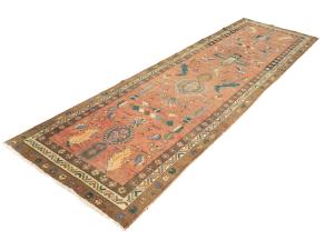 Semi Antique Rusty Red Tribal 3X12 Meshkin Persian Runner Rug