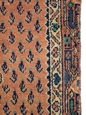 Semi Antique Coral Red Tribal 3X11 Hamedan Persian Runner Rug
