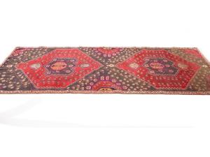 Semi Antique Red Tribal Floral 4X10 Meshkin Persian Runner Rug