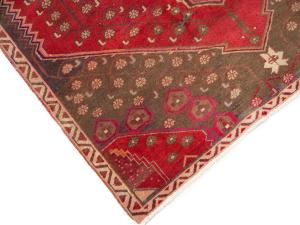Semi Antique Red Tribal Floral 4X10 Meshkin Persian Runner Rug
