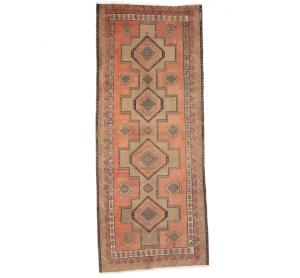 Semi Antique Muted Colors Tribal 4X11 Meshkin Persian Runner Rug