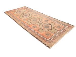 Semi Antique Muted Colors Tribal 4X11 Meshkin Persian Runner Rug