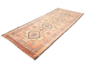 Semi Antique Muted Colors Tribal 4X11 Meshkin Persian Runner Rug