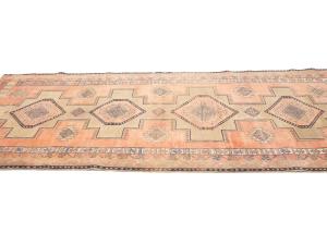 Semi Antique Muted Colors Tribal 4X11 Meshkin Persian Runner Rug