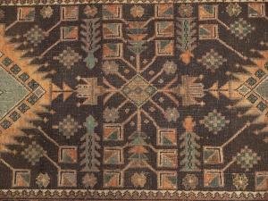 Semi Antique Dark Brown Tribal 4X13 Meshkin Persian Runner Rug