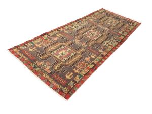 Semi Antique Muted Colors Tribal 4X10 Meshkin Persian Runner Rug