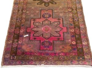 Semi Antique Muted Colors Geometric 3'8 X 10'11 Meshkin Persian Rug