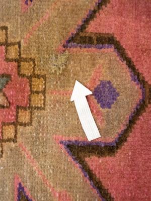 Semi Antique Muted Colors Geometric 3'8 X 10'11 Meshkin Persian Rug