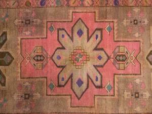 Semi Antique Muted Colors Geometric 3'8 X 10'11 Meshkin Persian Rug