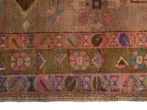 Semi Antique Muted Colors Geometric 3'8 X 10'11 Meshkin Persian Rug
