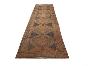 Semi Antique Muted Colors Tribal 4X14 Hamedan Persian Runner Rug