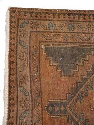 Semi Antique Muted Colors Tribal 4X14 Hamedan Persian Runner Rug
