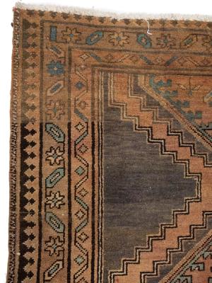Semi Antique Muted Colors Tribal 4X14 Hamedan Persian Runner Rug